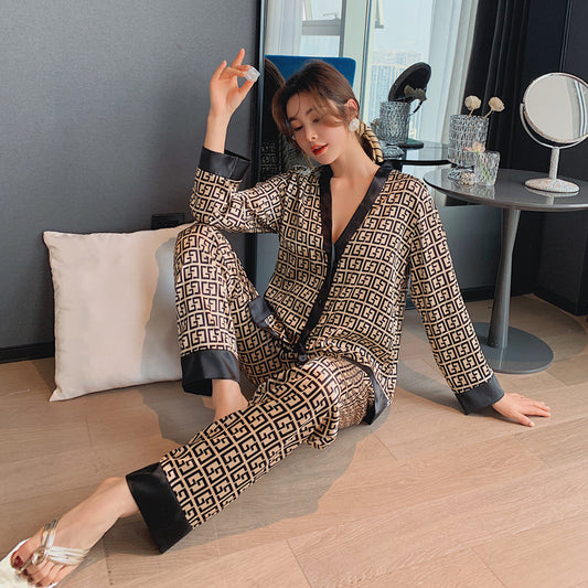 Silk Pajama Two Piece Set for Women, Luxury Loungewear