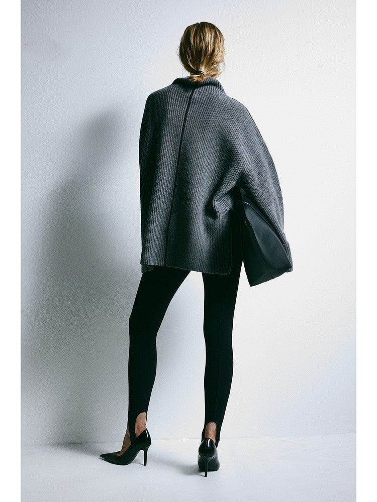 Designer Platinum Silhouette Wool Pullover