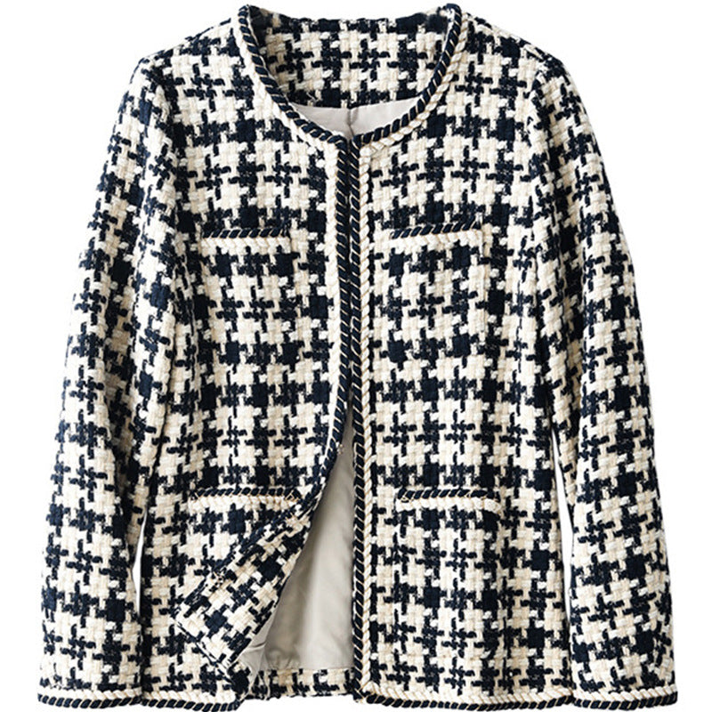 Houndstooth Small Fragrance Jacket Women Clothing